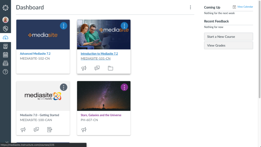 Sign in to My Mediasite → Add a Mediasite Screencast to Canvas
