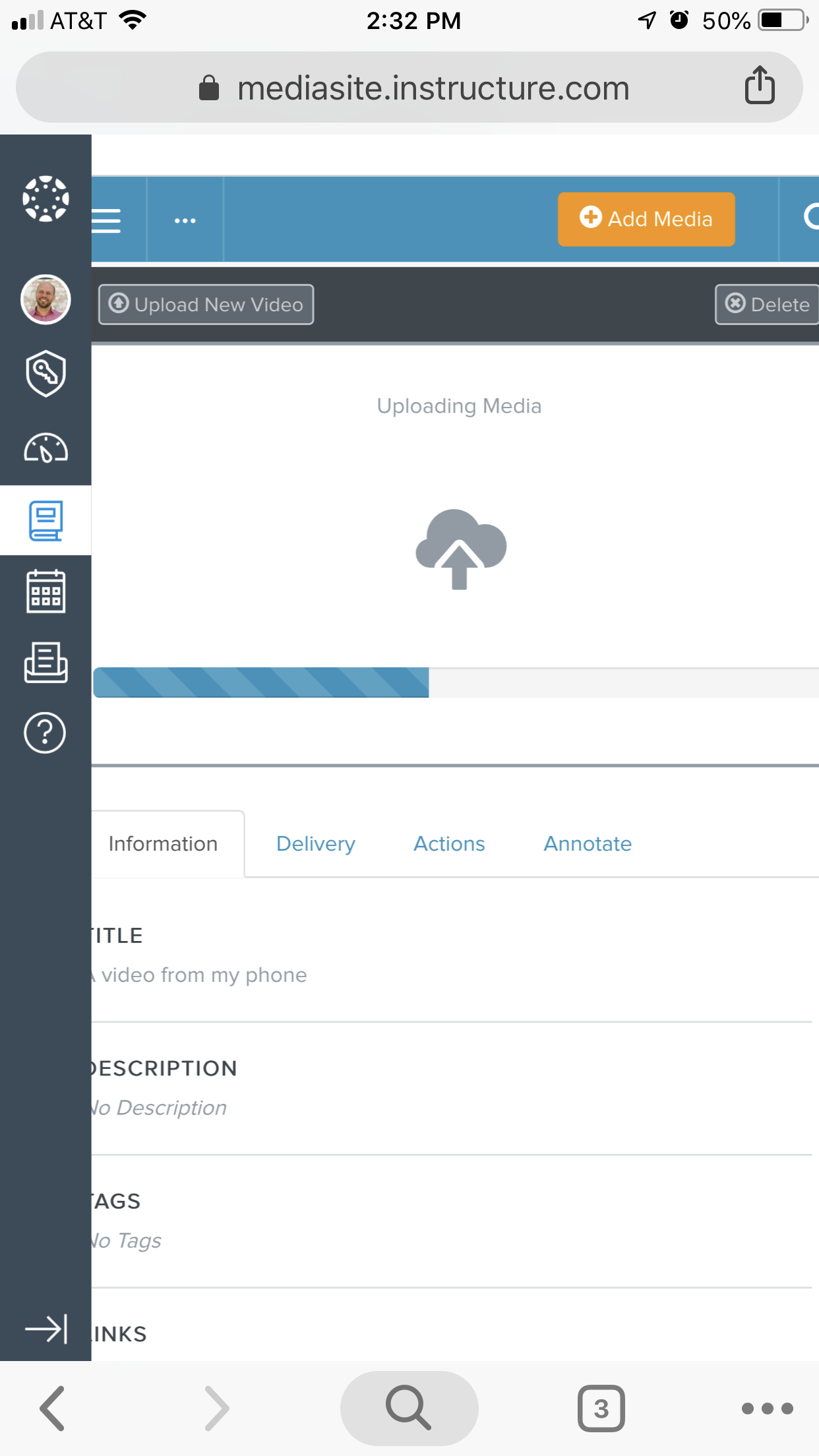 Using Mediasite with Your Canvas LMS → Upload a Video from Your Phone